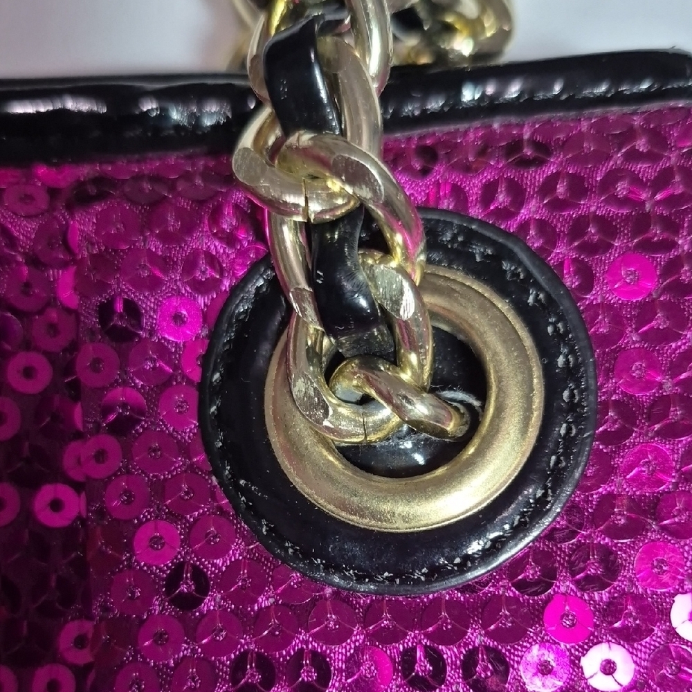 Cartera De Brillo Muy Bonita Tiene Las Agarraderas Rajadas - Picture 6 of 16